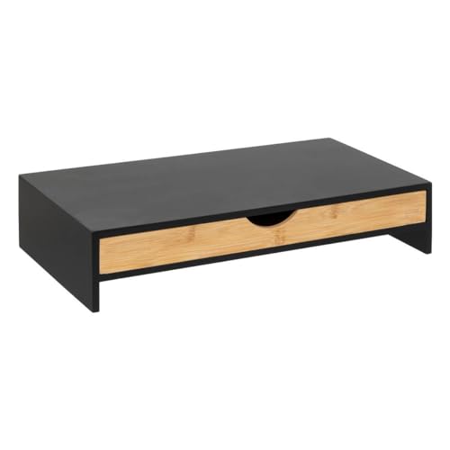 Detalle de 5 five simply smart 5five – Réhausseur de Moniteur en Bambou Noir, 47 x 25 x 10 cm avec Tiroir de Rangement