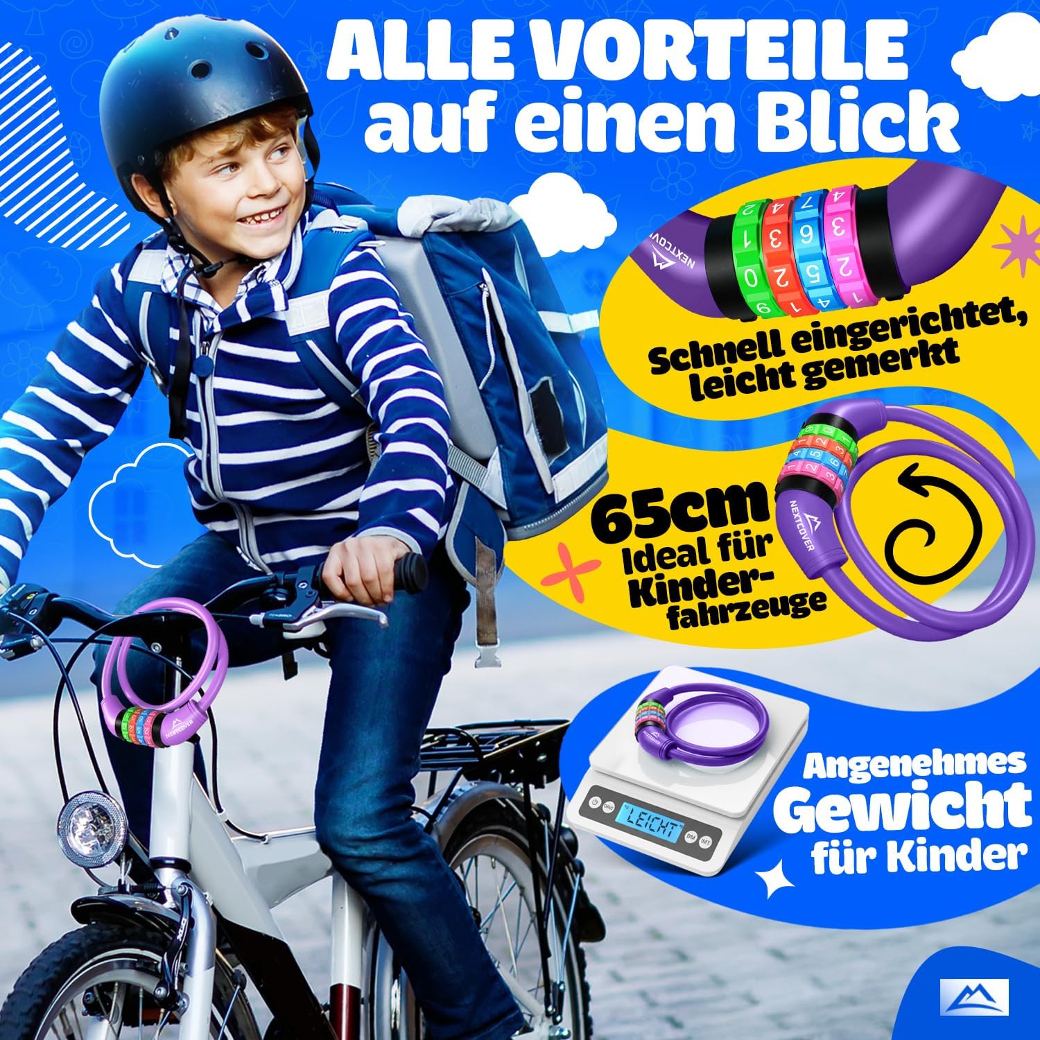 Thumbnail 5 de Nextcover Fahrradschloss Kinder mit 5-stelligem Code