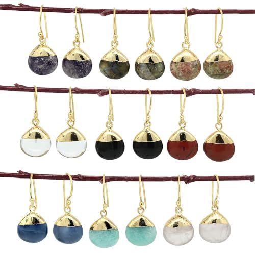 Detalle de GEMPIRES Labradorite Teardrop Dangle Earrings, Brownish Golden