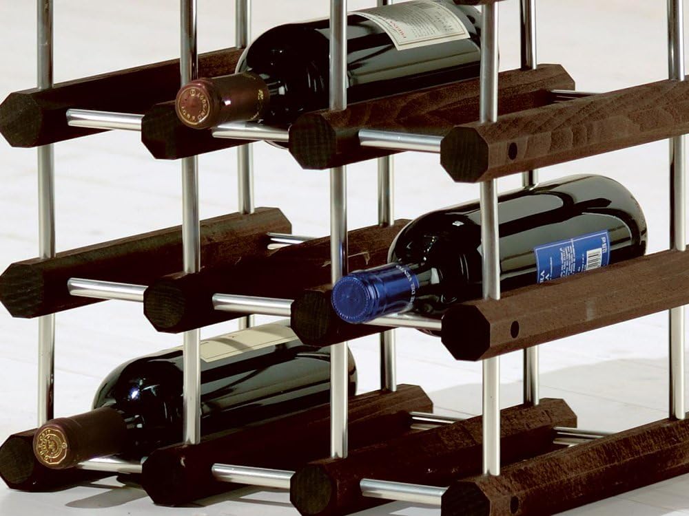 Thumbnail 5 de Foppapedretti Il Cantiniere Wenge'-Alluminio: sostegno modulare per 12 bottiglie in stile legno e alluminio