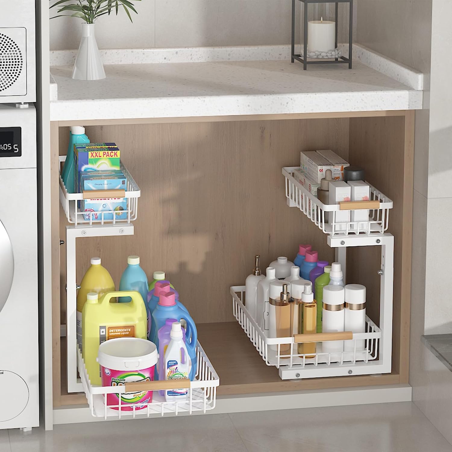 Thumbnail 6 de ADRIMER AR0106A2-FCA Under-Sink Organizer 2-Pack, Adjustable Pull-Out Shelves