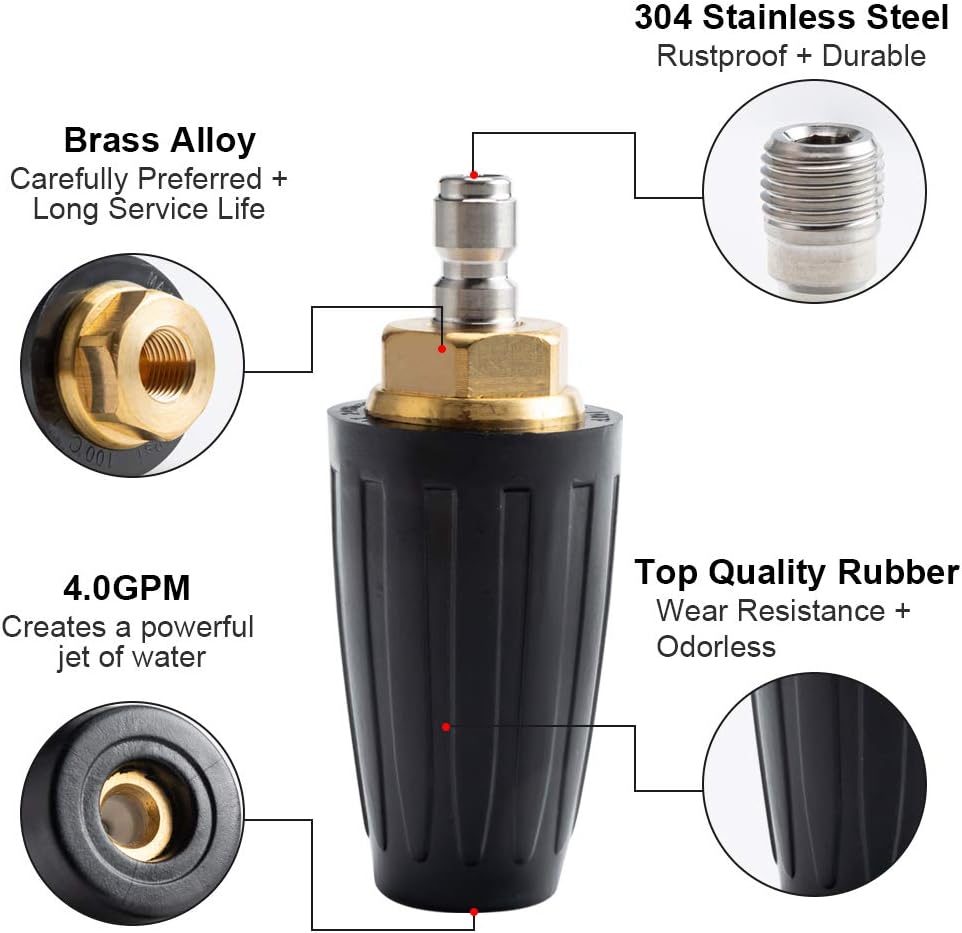 Thumbnail 4 de AURORA CAR Turbo Pressure Washer Nozzle, 4.0 GPM, 4.0 Orifice, 4000 PSI