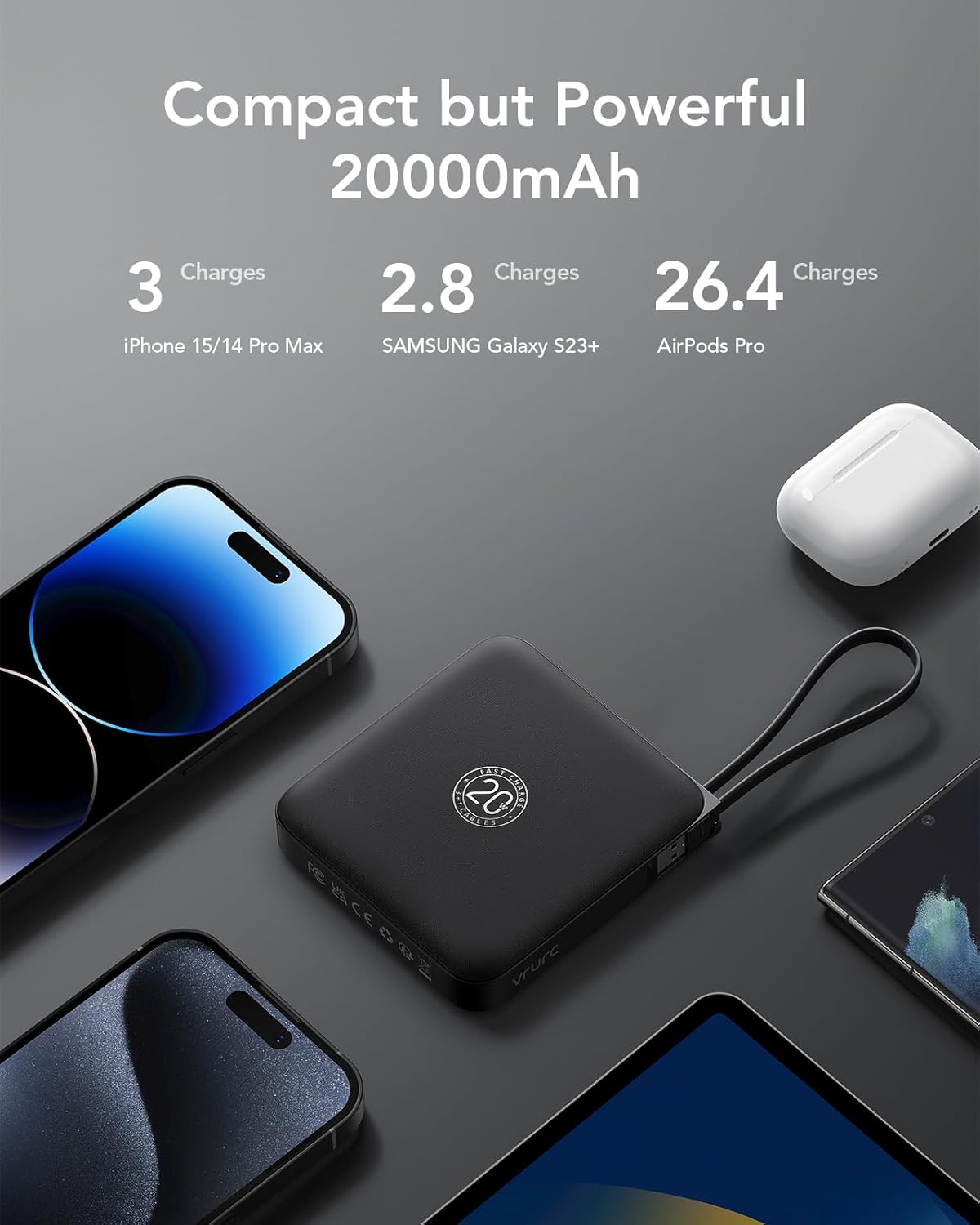 Thumbnail 5 de VRURC Power Bank 20000mAh ⚡ Carga Rápida USB C y LED