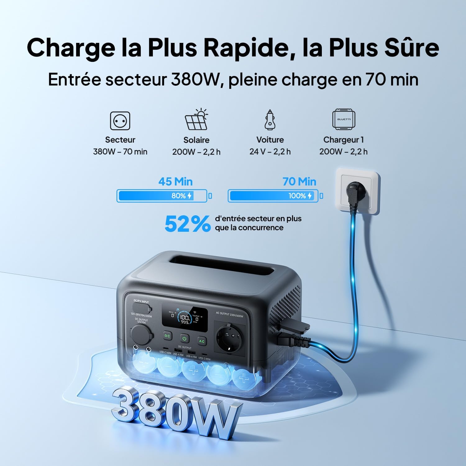 Thumbnail 3 de BLUETTI Elite 30 V2 : générateur électrique portable 288 Wh, 600 W CA et recharge rapide