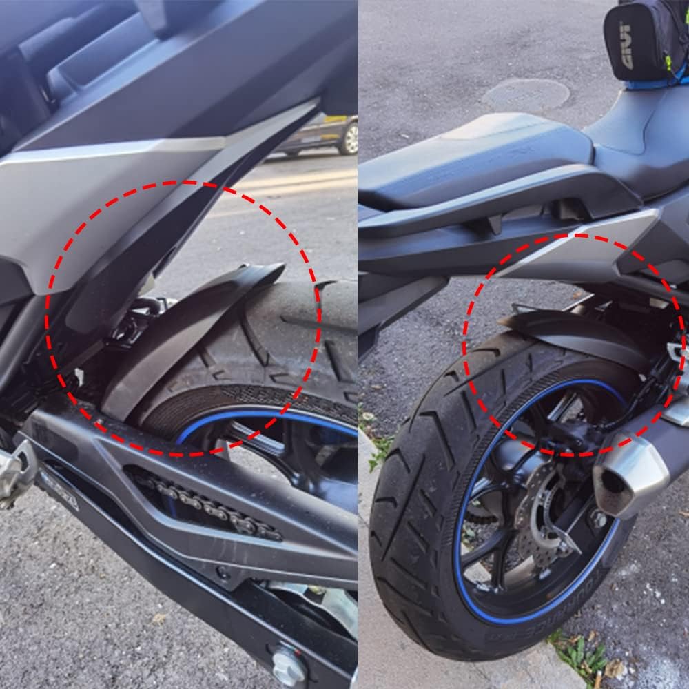 Detalle 2 de Modeer Prolunga ParaFango Posteriore per Moto NC700 NC750 S/X (2012-2025) in ABS Nero