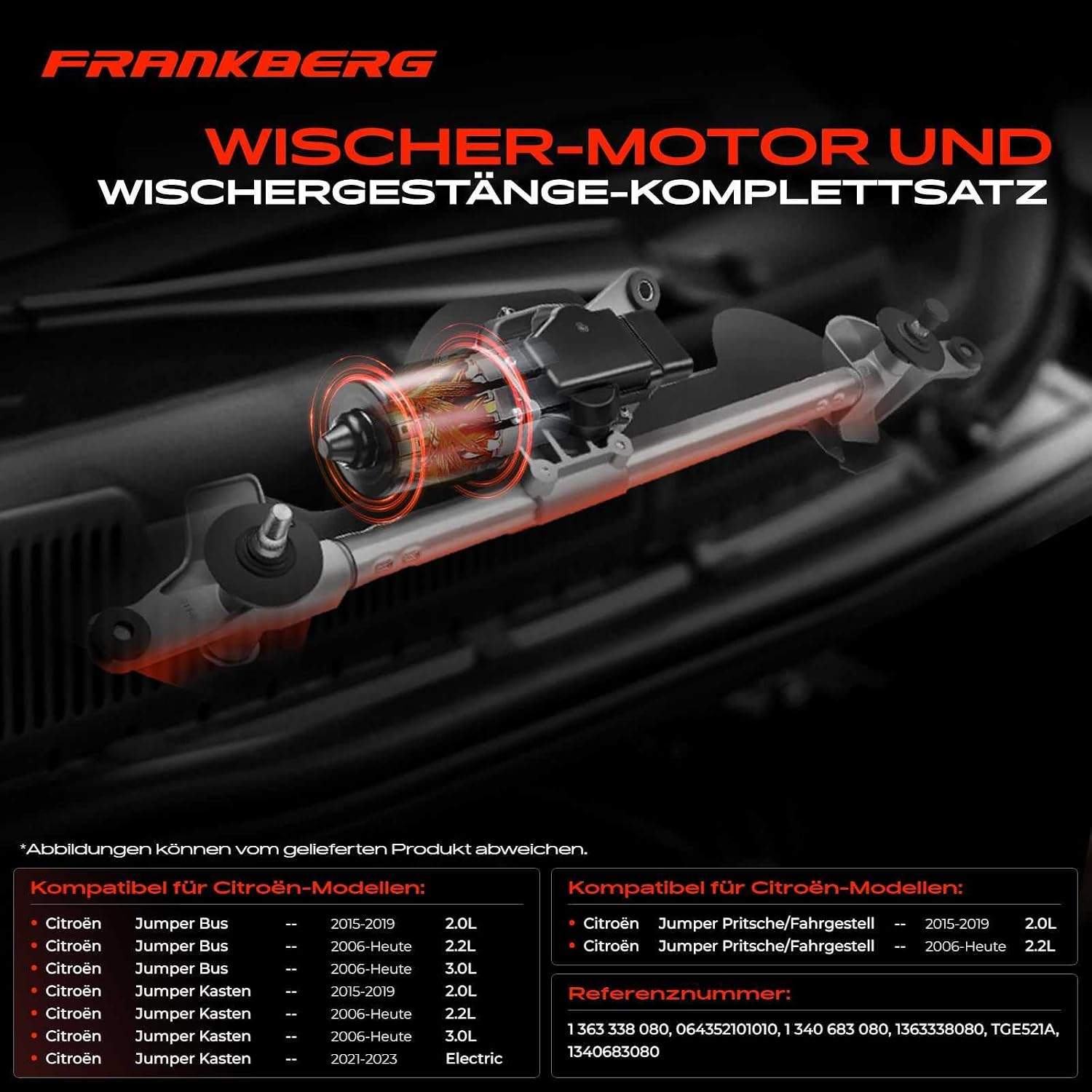 Detalle de Frankberg WL20190929011 – przedni mechanizm wycieraczek z silnikiem, 1340683080