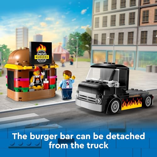 Detalle de LEGO City Burger Truck Toy Building Set (60404) – Creative Play for Kids 5+