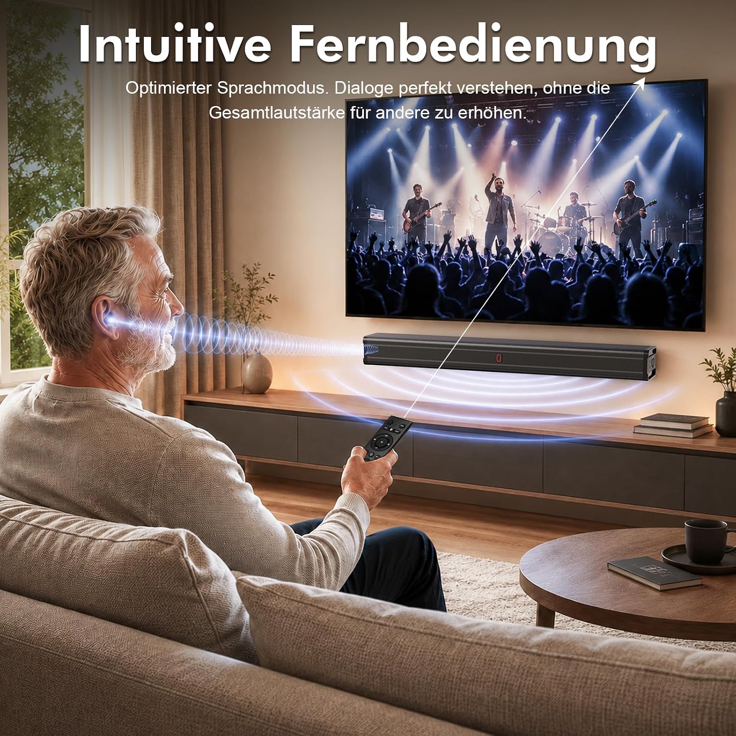 Detalle de JYX 80cm Soundbar: 2.1-Kanal mit Deep Bass, HDMI ARC, Bluetooth 5.4 – All-in-One TV-Lautsprecher
