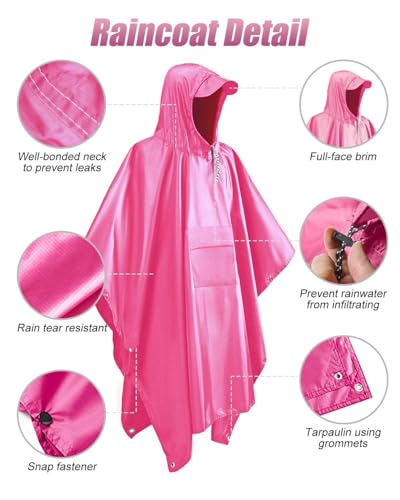 Thumbnail 1 de Victoper Waterproof Rain Poncho for Adults – Lightweight, Reusable Hooded Raincoat for Outdoor Adventures