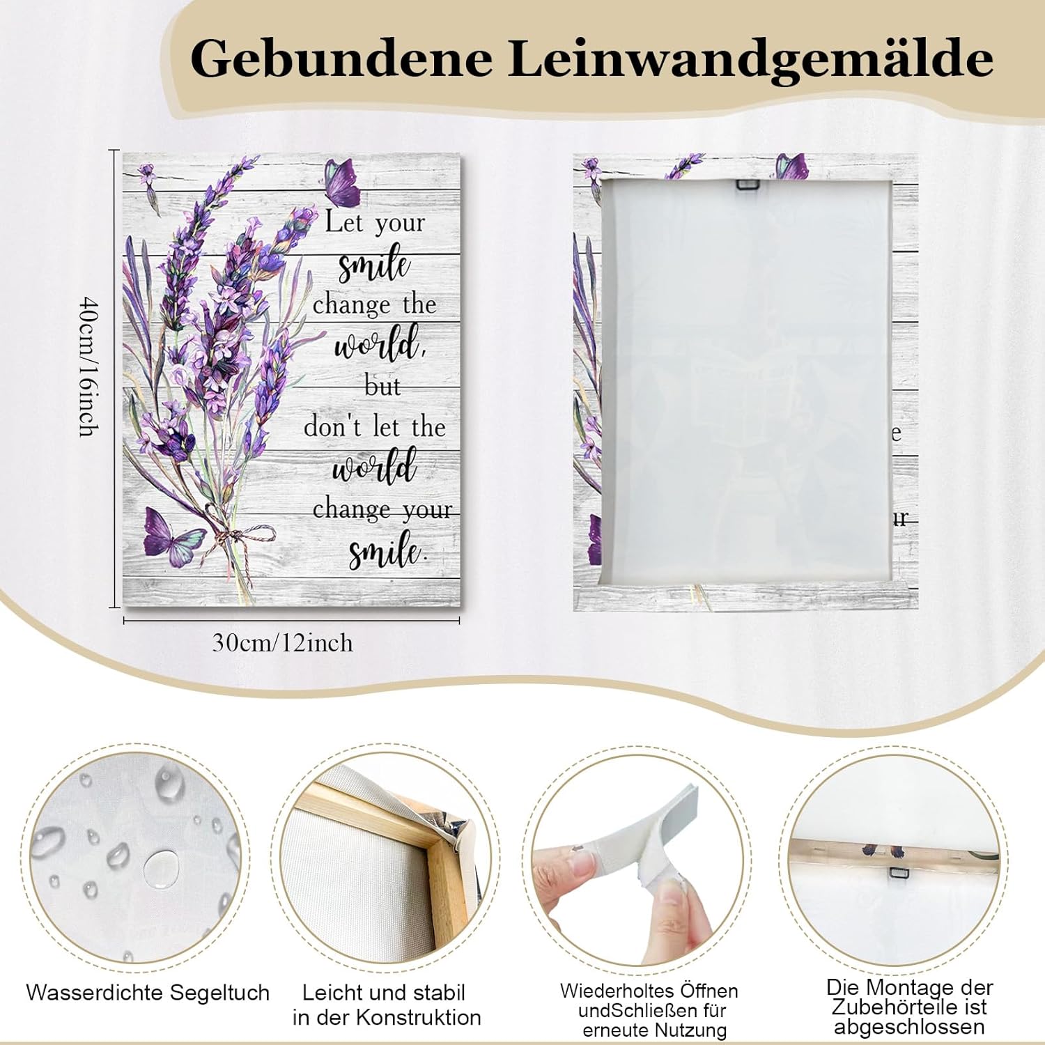 Thumbnail 6 de Alptiny Wandbild mit Rahmen 30×40 cm – Blumen & Natur Leinwandbild für Wohnzimmer, Schlafzimmer, Küche & Büro