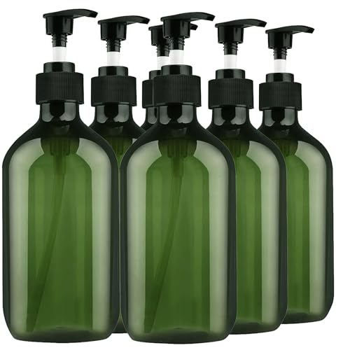 Detalle de FOOCHY 6 Pack Green Pump Bottle Dispenser (500ml/16.9oz) – BPA and Paraben Free