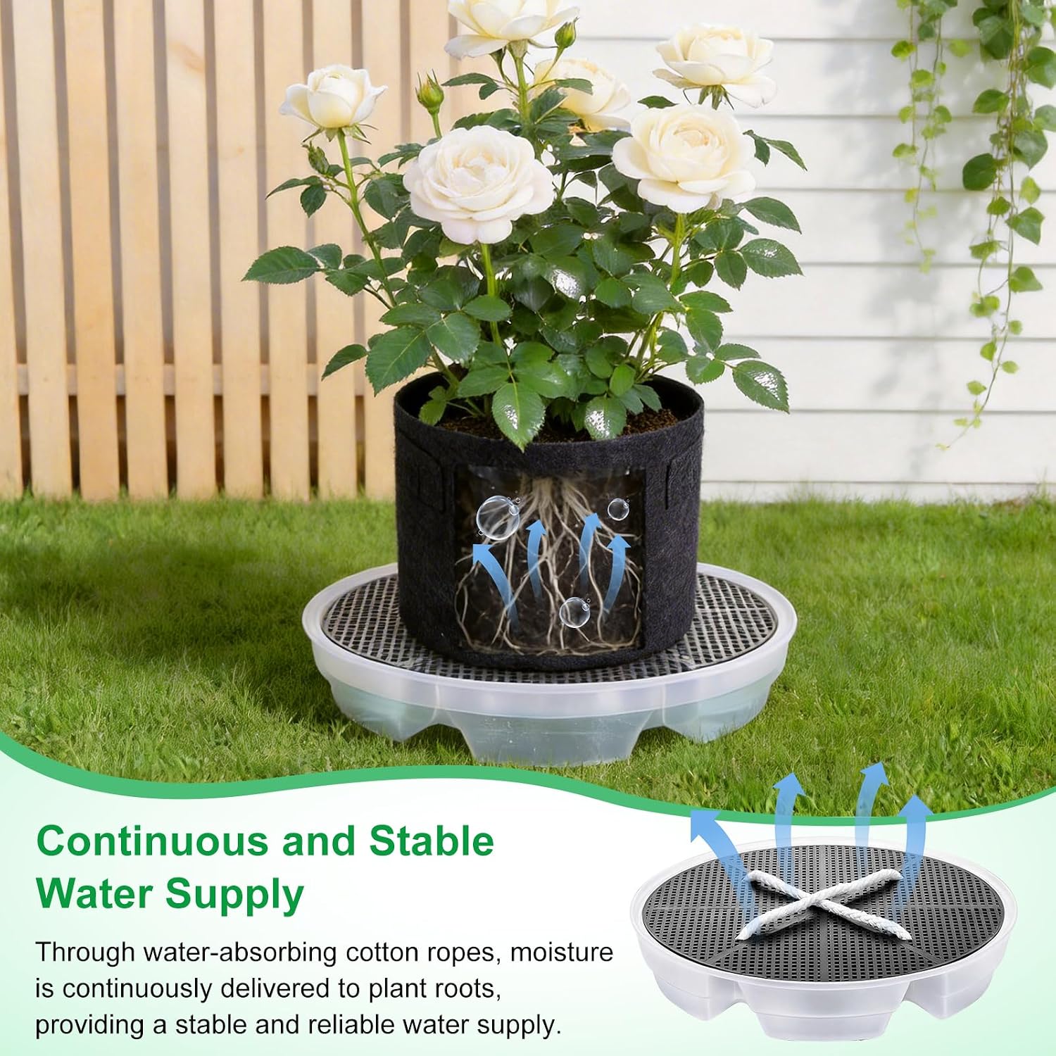 Detalle 1 de Yimomoyi self-watering plant saucers, 30 cm