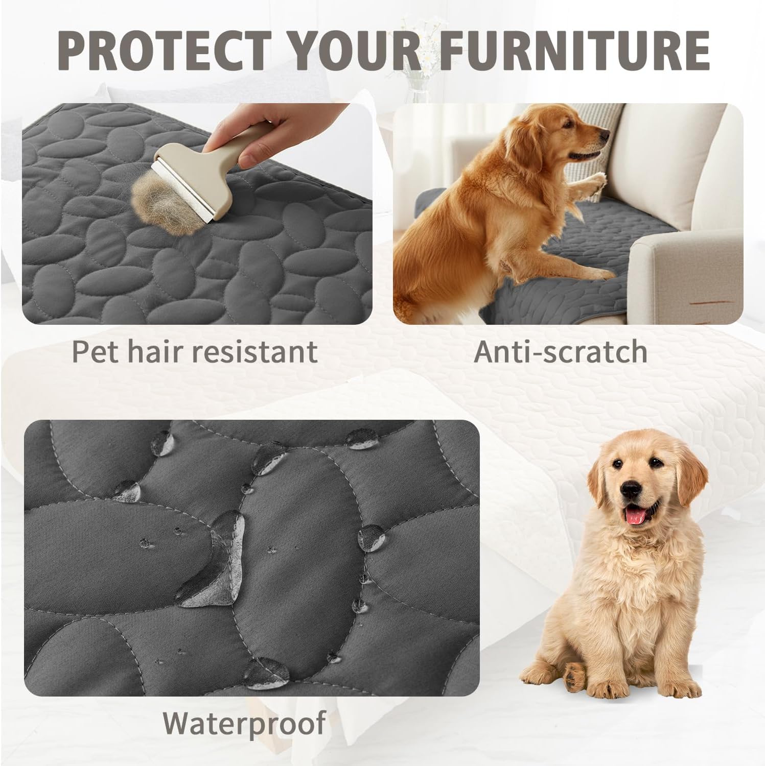 Thumbnail 1 de Ameritex Waterproof Pet Bed Cover with Anti-Slip Design (Darkgrey, 30x53 Inch)