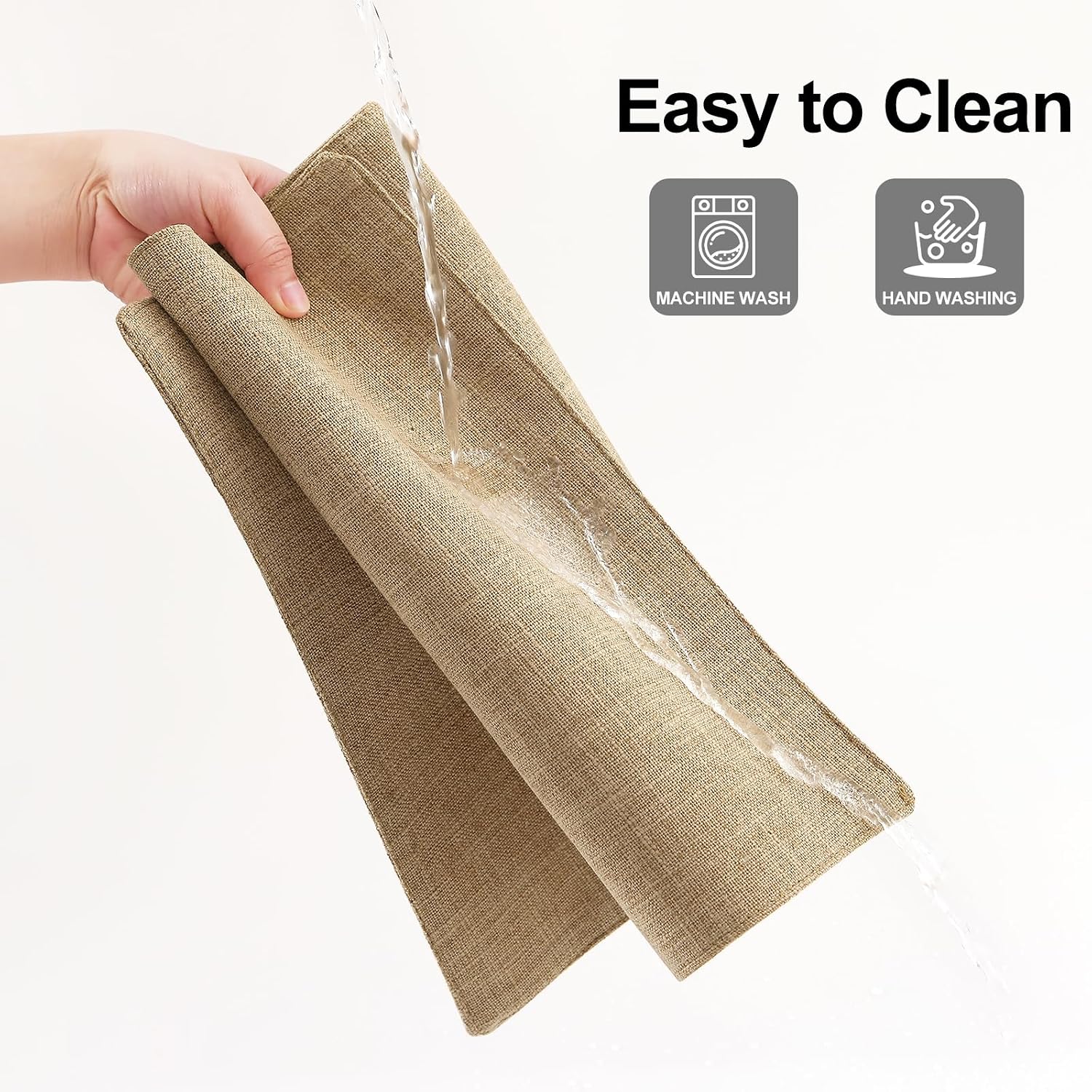 Thumbnail 6 de Homaxy Cloths Linen & Cotton Placemats (Set of 6) — Heat-Resistant, Washable Table Mats, 13" x 19