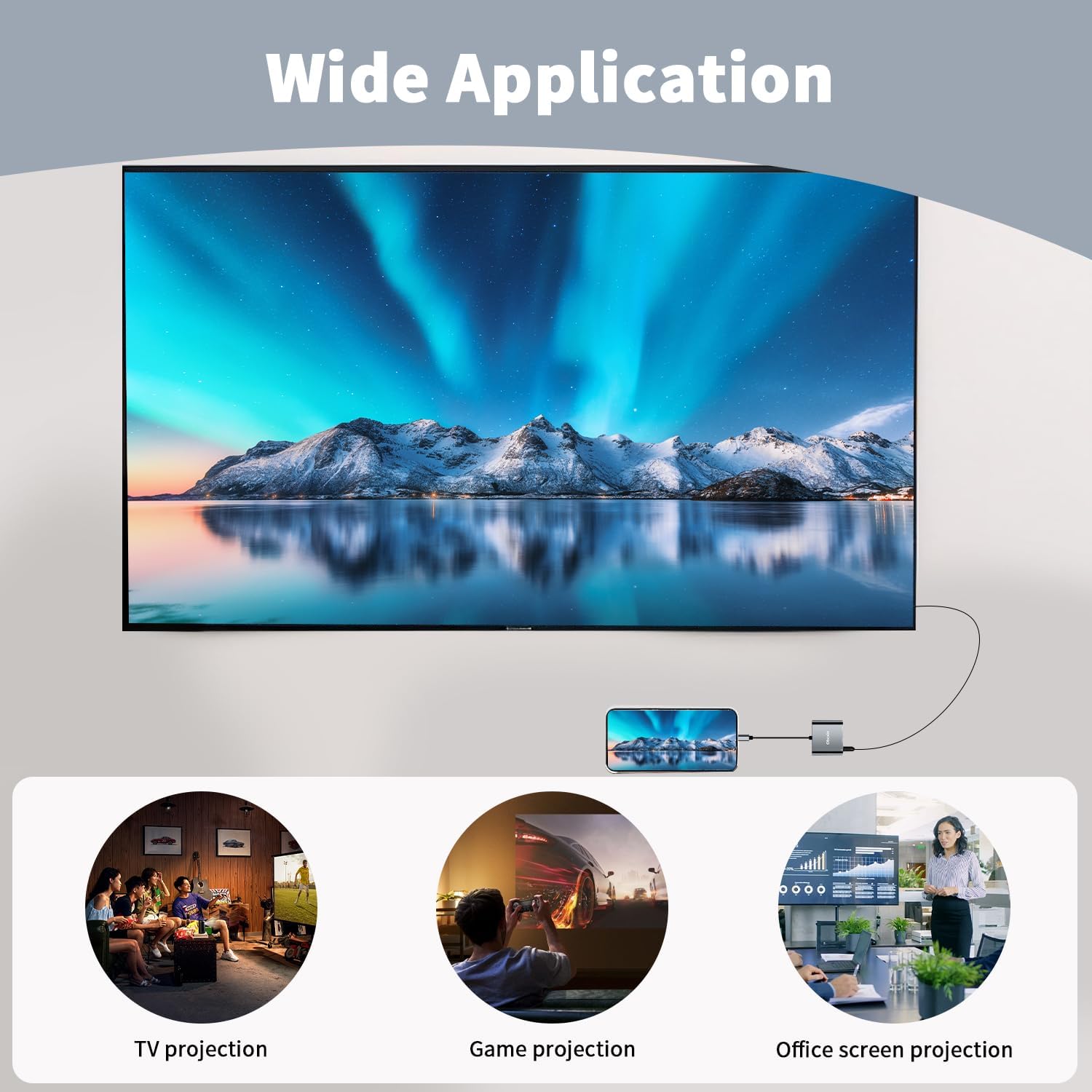 Thumbnail 6 de Obcxin USB-C auf HDMI Adapter mit 4K@60 Hz, 100 W PD-Laden und USB-3.0-Port