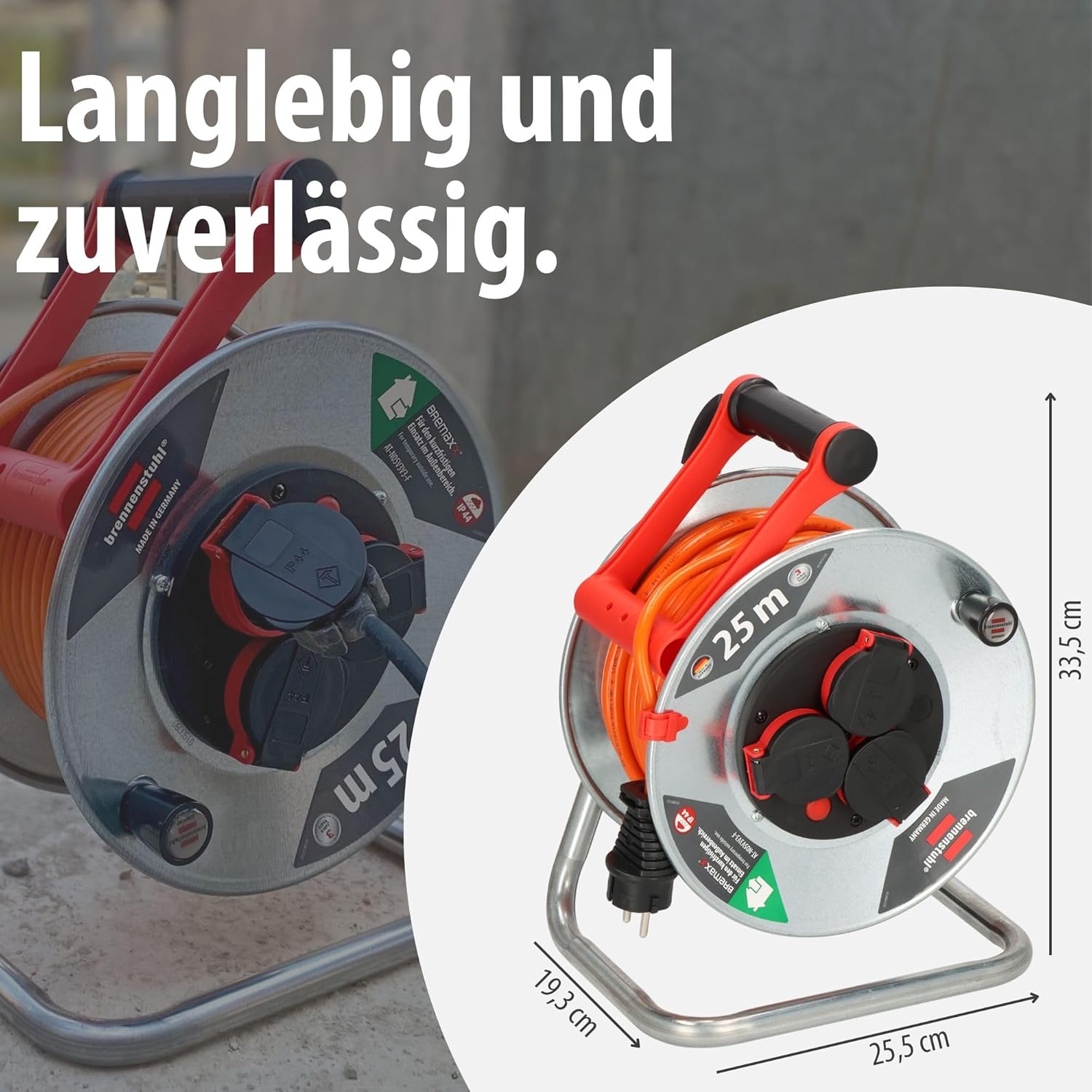 Thumbnail 6 de Brennenstuhl Garant S V2 IP44 Kabeltrommel 25m Outdoor – robust, sicher und zuverlässig