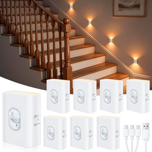 Detalle de WILLED Lampada per Scale LED: 8 pezzi, luce notturna ricaricabile con sensore di movimento