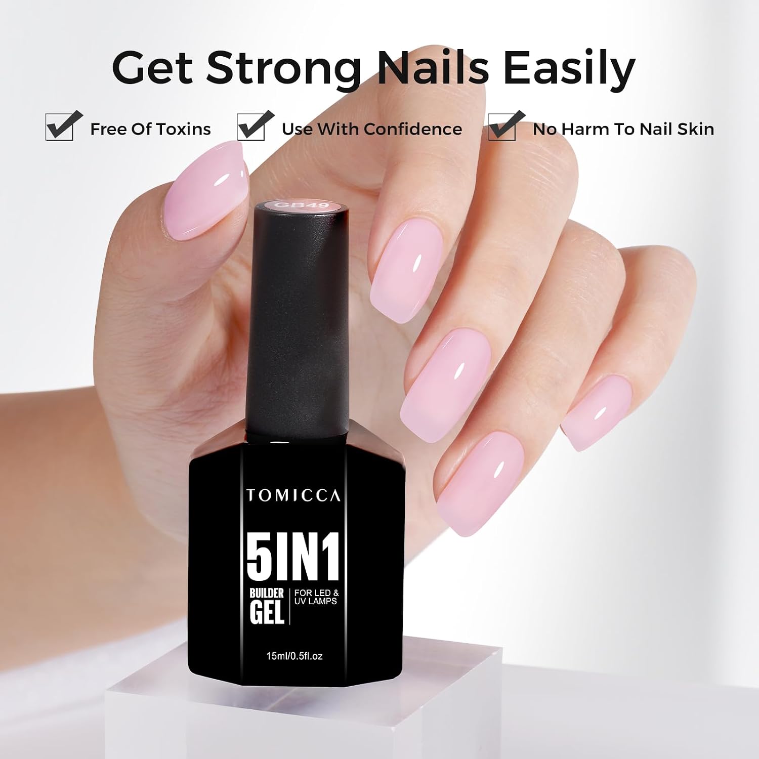 Thumbnail 6 de TOMICCA Builder Gel 5-in-1 Rosa – UV-Gel für Nagelverlängerung, Reparatur und Dekor