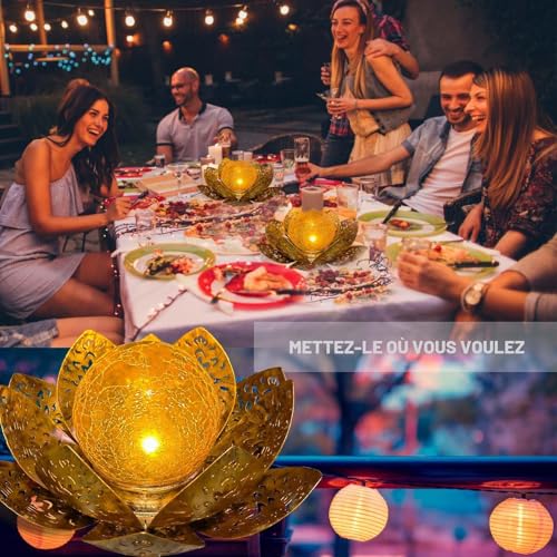 Detalle 2 de ORHOMELIFE Lampe Solaire Lotus – Éclairage créatif pour jardin et terrasse