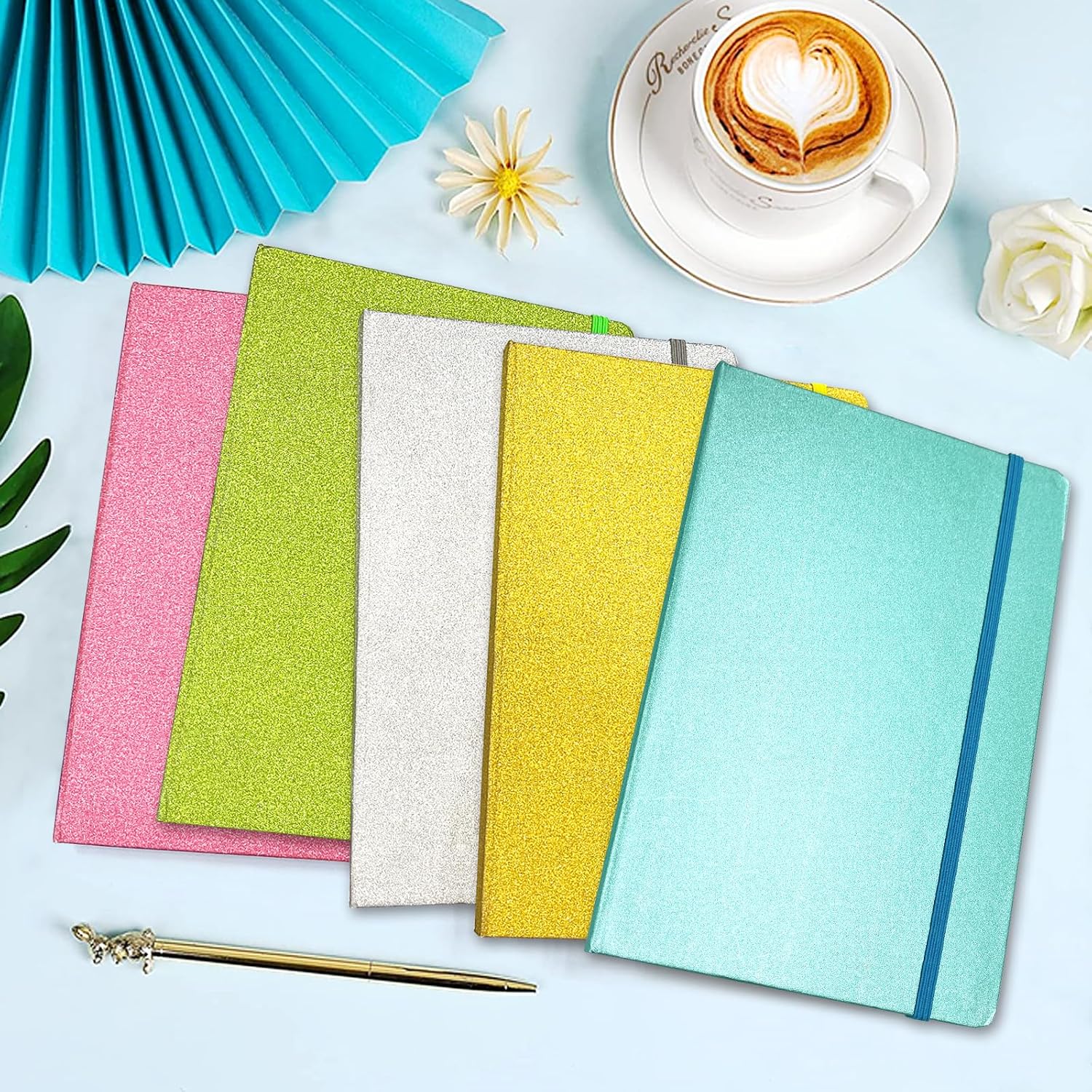 Thumbnail 6 de GINMLYDA BD32 Silver Glitter A5 Notebook, 160 Lined Pages, Hardcover