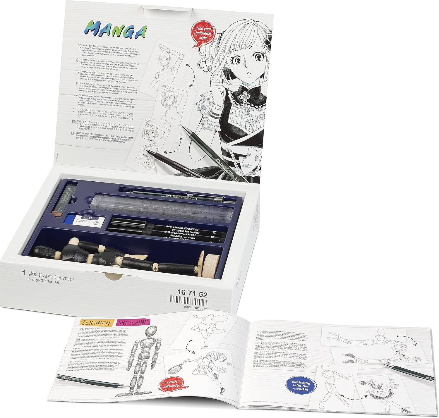 Detalle 2 de Faber-Castell Creative Studio Manga Starter Set – Multicoloured (PITT Ink)