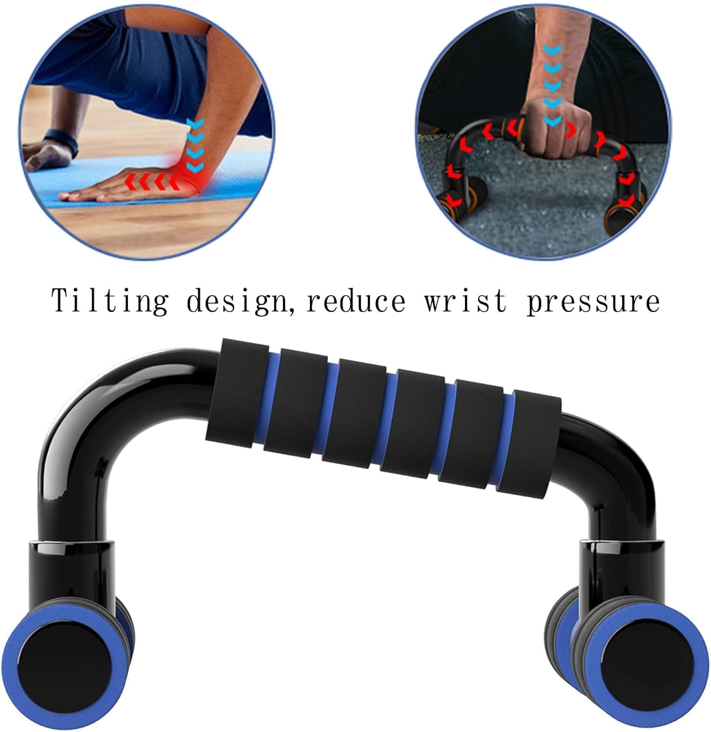 Thumbnail 3 de Push up bars with cushioned foam grip and non-slip base (1 pair) for men & women