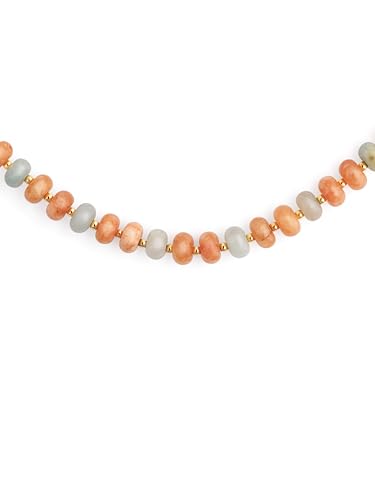 Detalle de Collar Mujer Ámbar Stones de SINGULARU – Acero inoxidable bañado en oro 18k, 45 cm