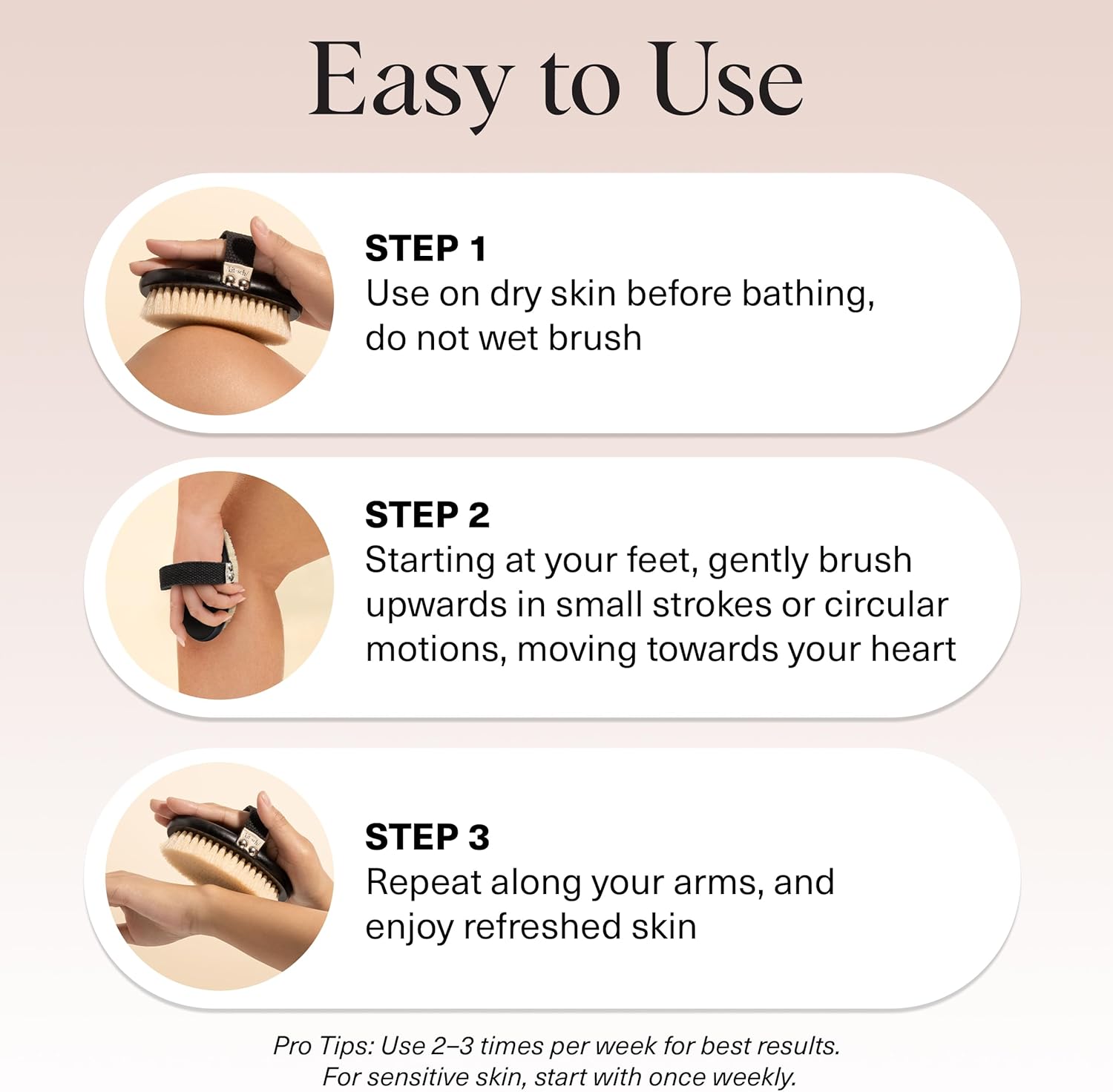Thumbnail 6 de Kitsch Dry Br brushing Body Brush for Lymphatic Drainage – Soft Bristles, Natural Wood