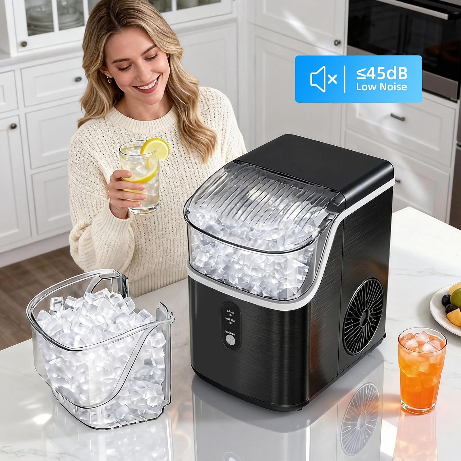 Detalle 2 de Antarctic Star HZB-15NB/S Nugget Ice Maker, Self-Cleaning, 35 lbs/24h