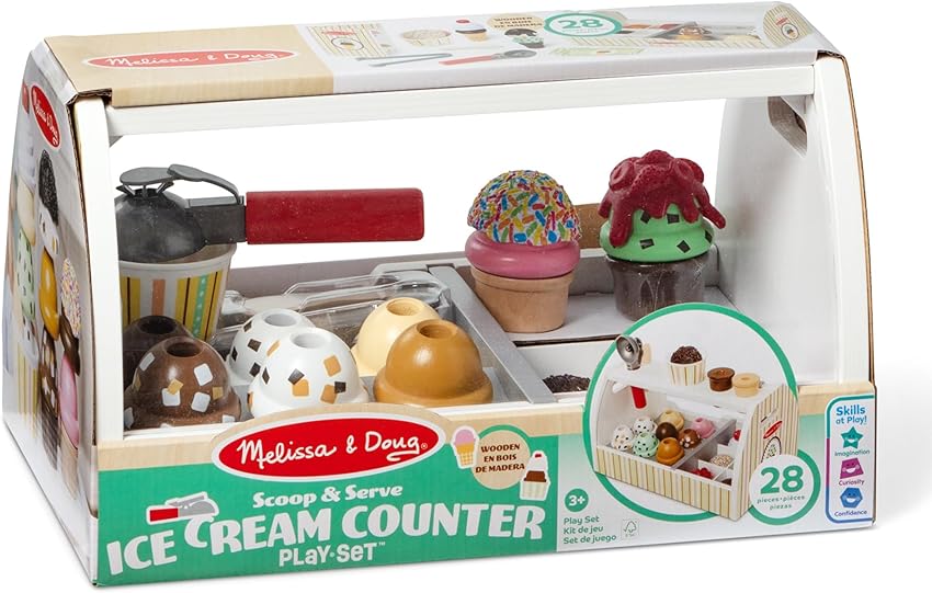 Detalle de Melissa & Doug Heladería de Madera 🍦 Juego de Imitación y Creatividad