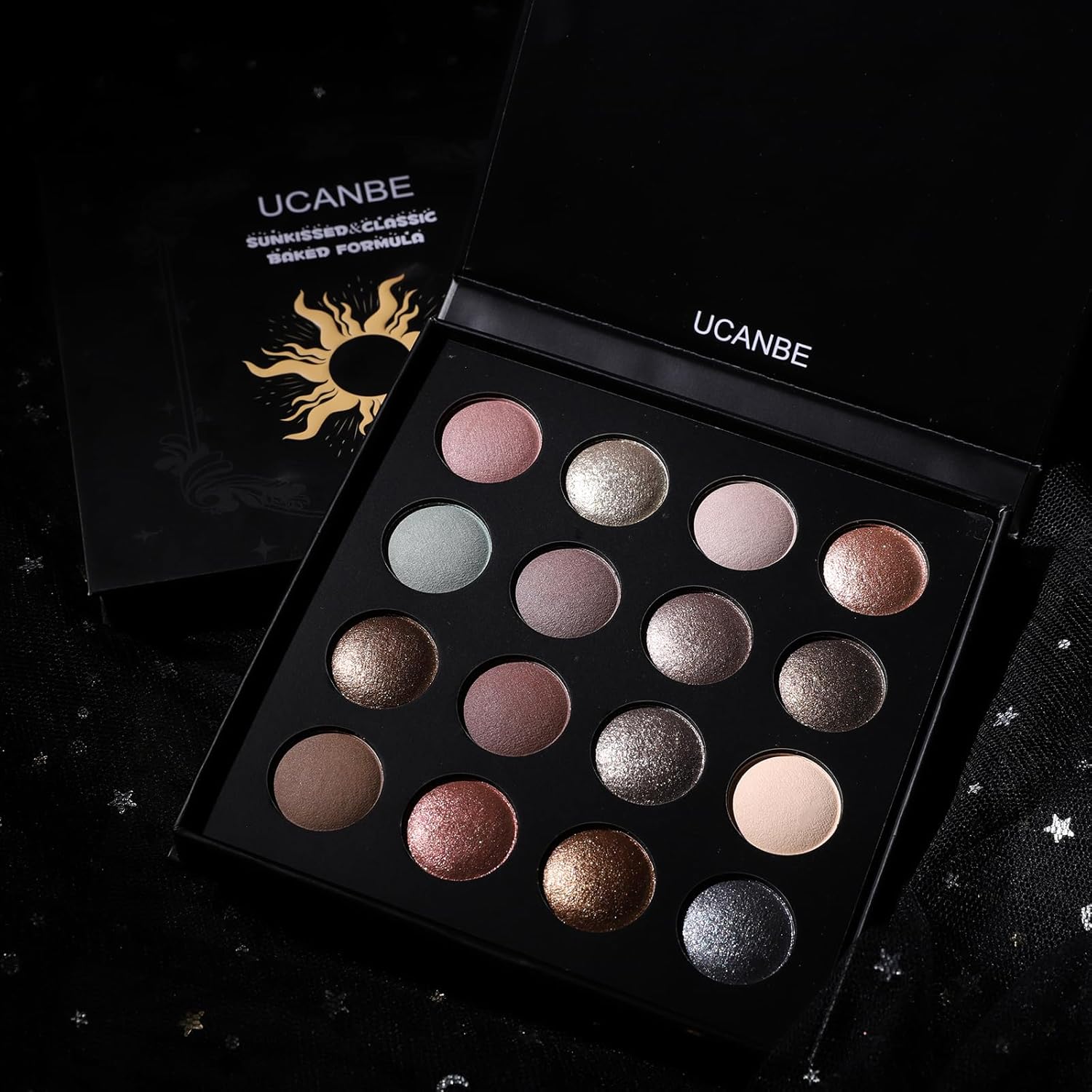 Thumbnail 1 de UCANBE Fards à Paupières Uniques Cuits – Palette 16 couleurs nude, mats et métalliques