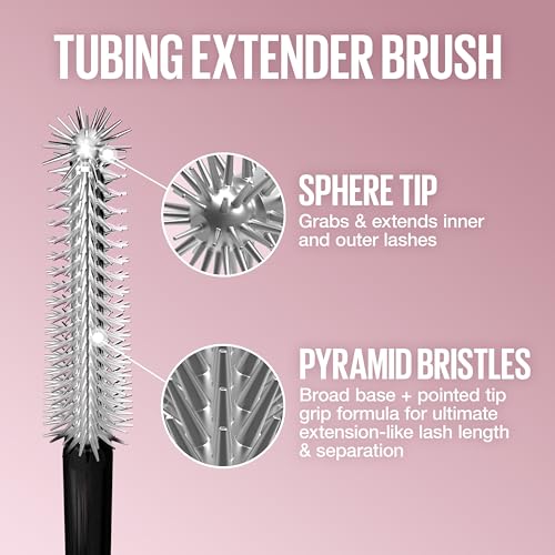 Detalle de Maybelline Lash Sensational Sky Tubes Tubing Mascara – Extension-Like Length, 24HR Wear