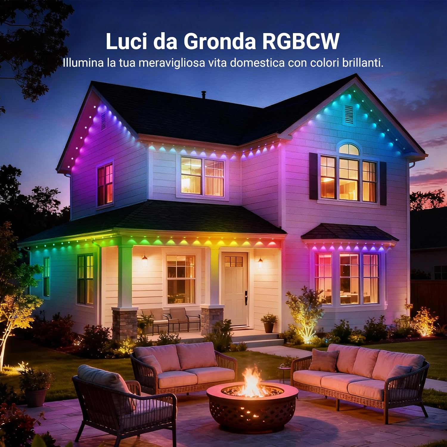 Thumbnail 1 de NEEWER Luci Esterne Permanenti 45m NR02 con AI, 90 LED, RGBW e controllo app (Alexa)