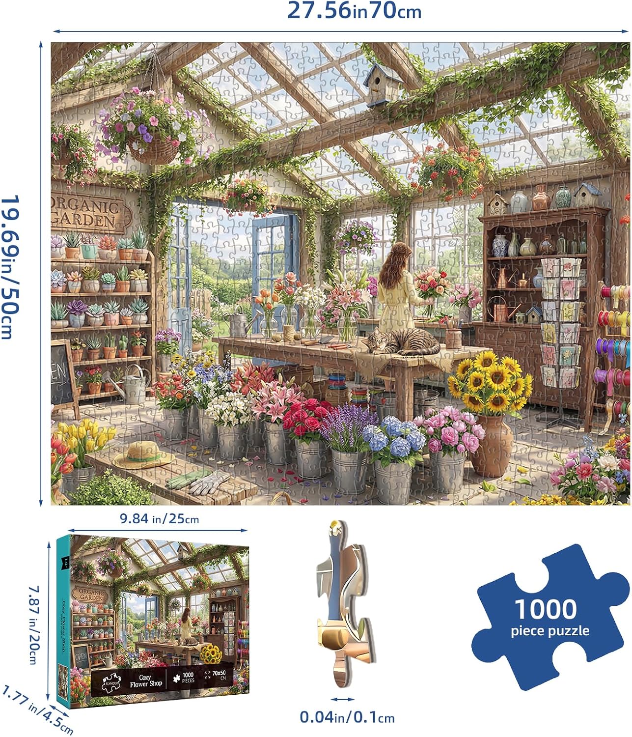Detalle 2 de Cozy Flower Shop Puzzles for Adults 1000 Pieces