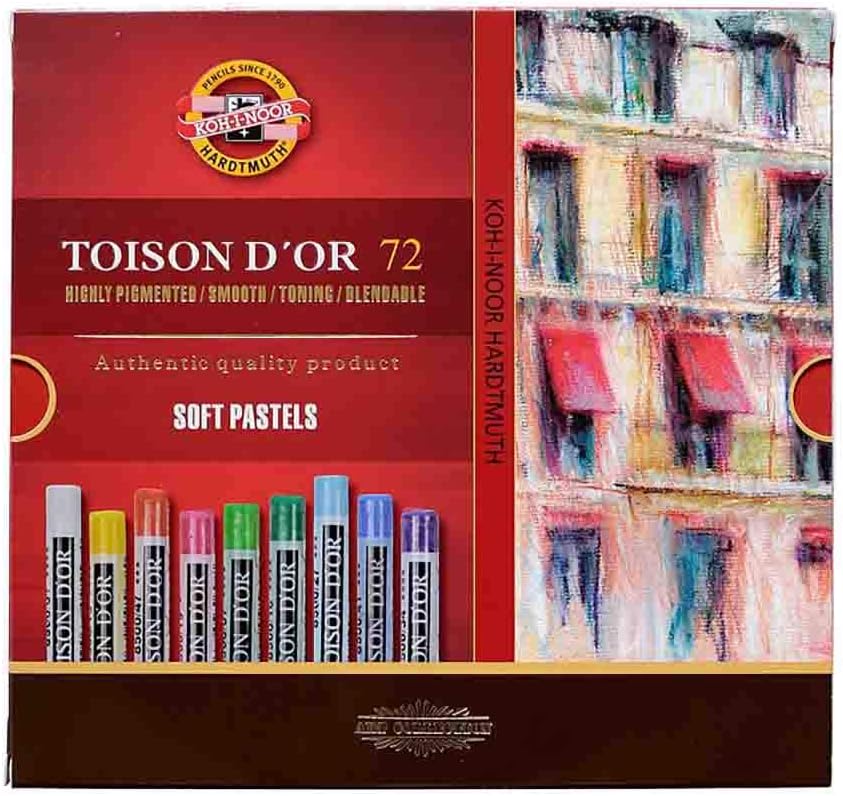 Detalle de Koh-I-Noor H8517 etui met 72 zachte pastelpotloden van hout
