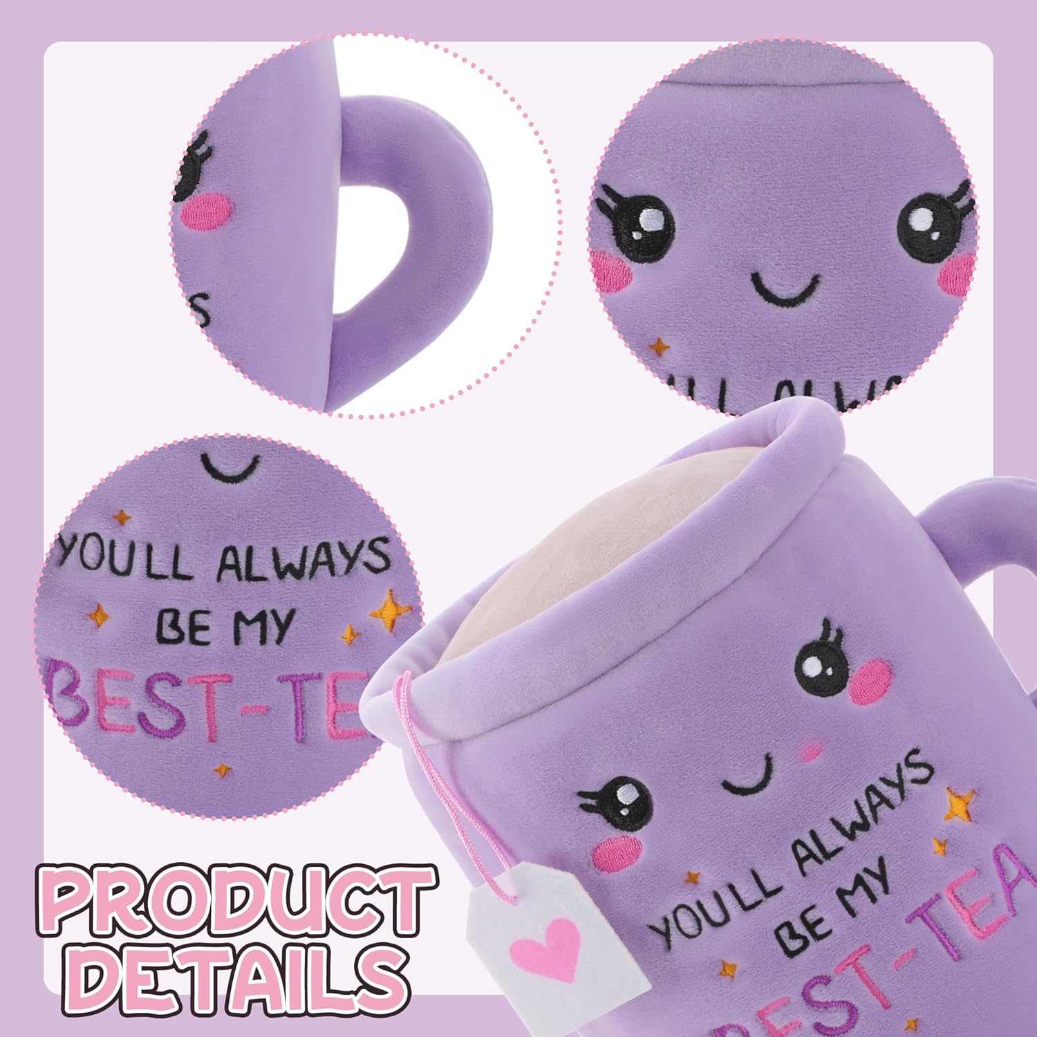 Thumbnail 2 de Purple Tea Mug “Best-Tea” plush toy gift (6-inch) for best friends, sisters or work friends