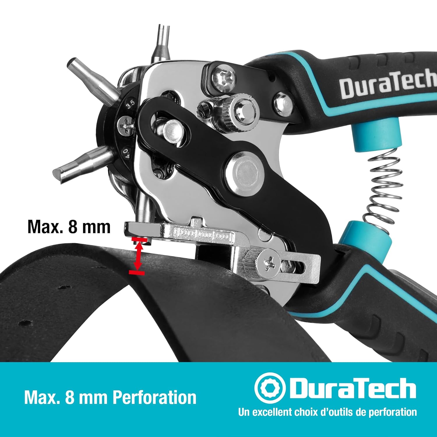 Thumbnail 6 de DURATECH Pince Perforatrice Rotative à 6 tailles de poinçon – Perforation précise pour cuir, tissu, papier et plus