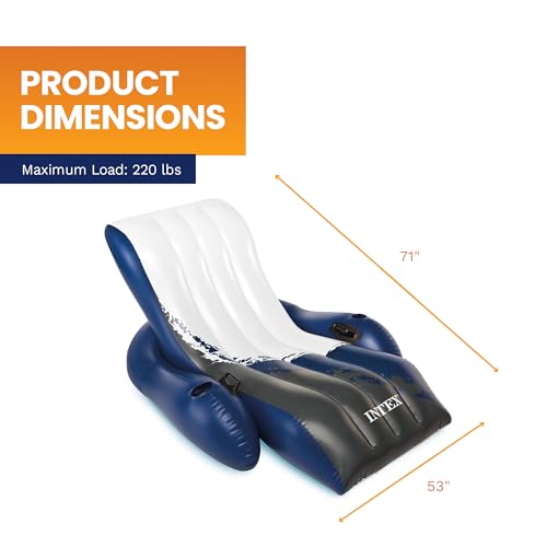 Detalle de Intex 58868EU Chaise Longue Gonfiabile Mare Sport: confortabile, leggera e versatile
