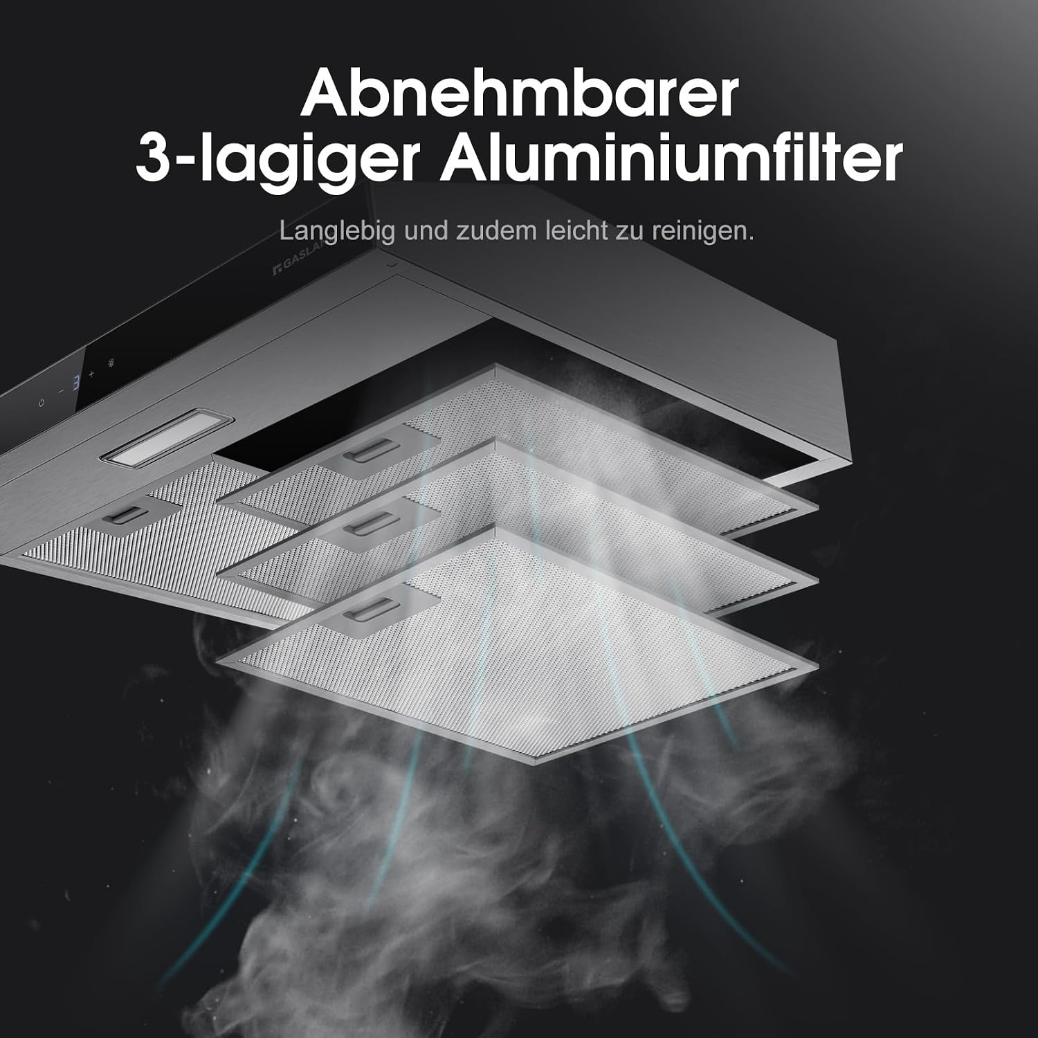 Thumbnail 4 de GASLAND Chef SR60SS Dunstabzugshaube 60 cm Umluft & Abluft, leise Abluft bis 202 m³/h, Touch Control Edelstahl