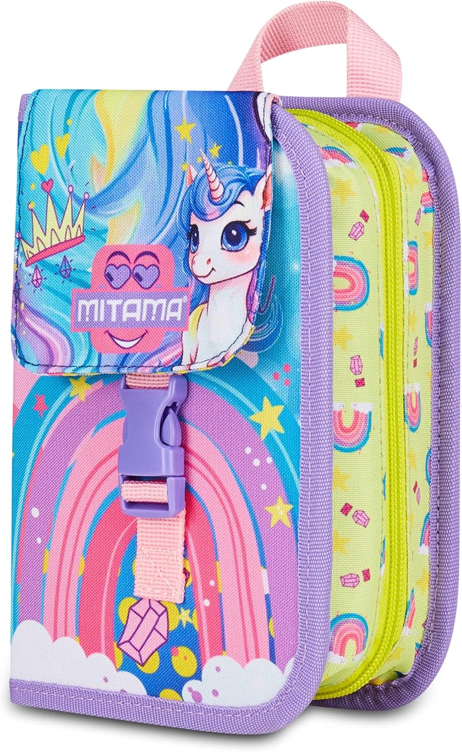Thumbnail 1 de Mitama Trousse Scolaire 4 Fermetures éclair – Lilas, triple compartiment et contenu pédagogique
