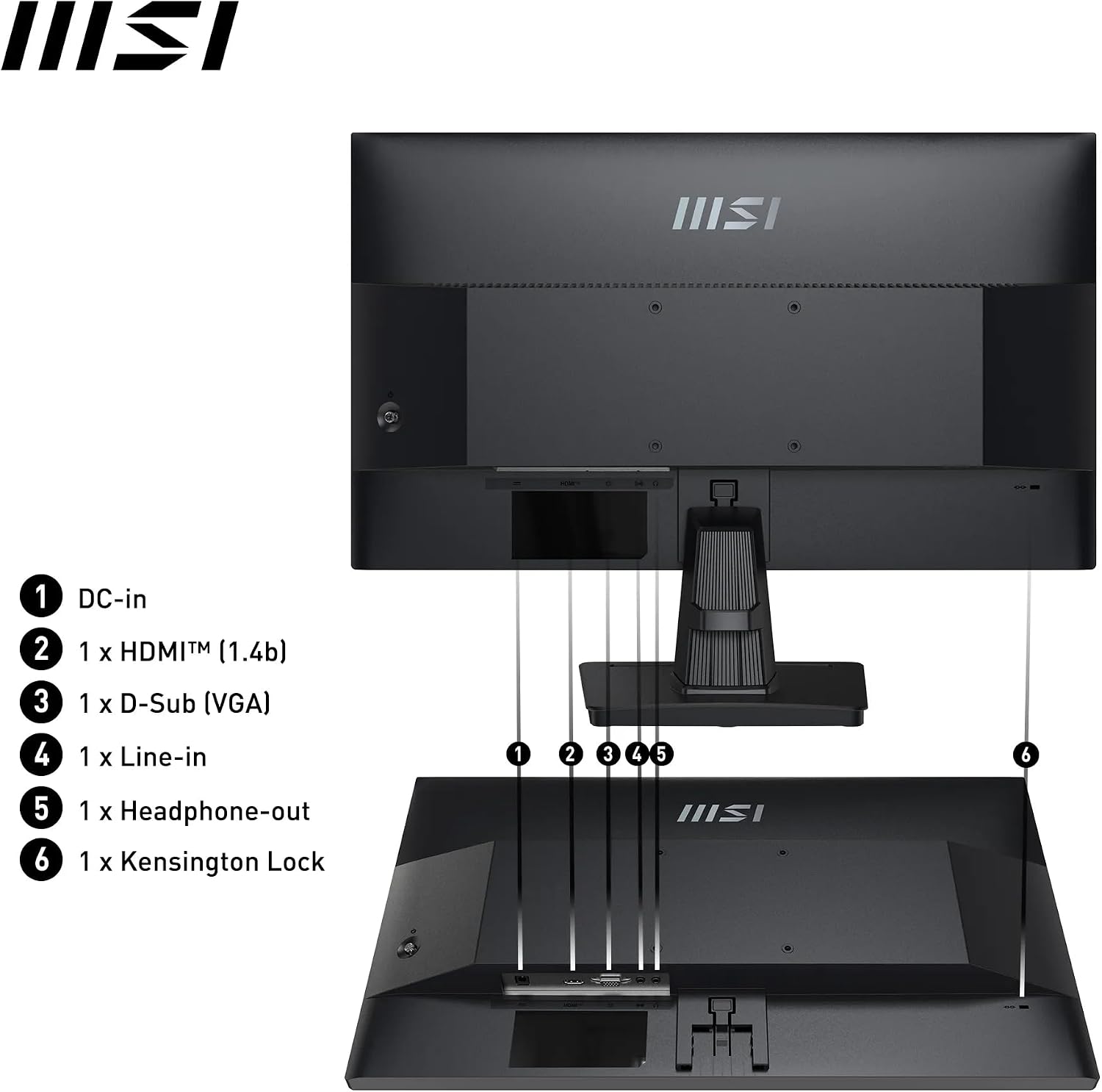 Thumbnail 6 de MSI PRO MP251 24.5in Full HD office monitor