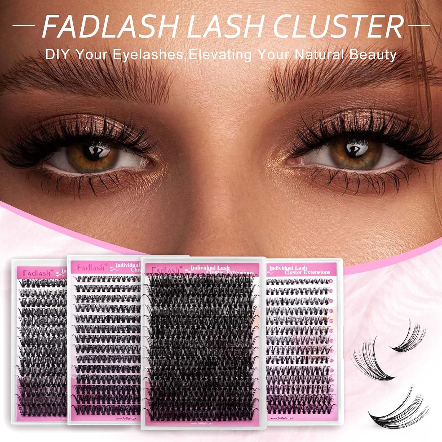 Thumbnail 6 de Wimpern Einzeln Cluster (40D, D-Curl, 0,07 mm) – 12 mm schwarze Wimpernbüschel für Wimpernverlängerung