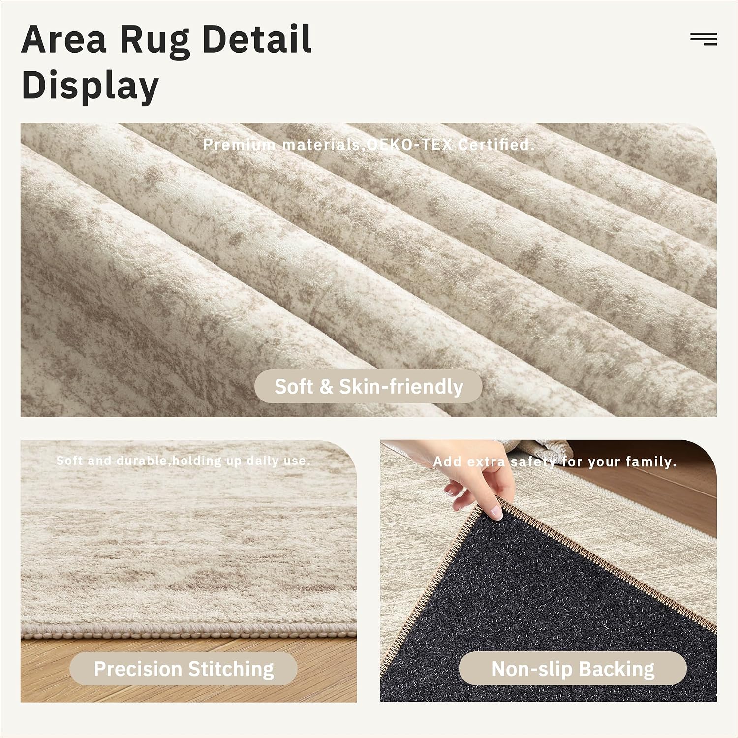 Detalle de Soalmost washable area rug 8x10