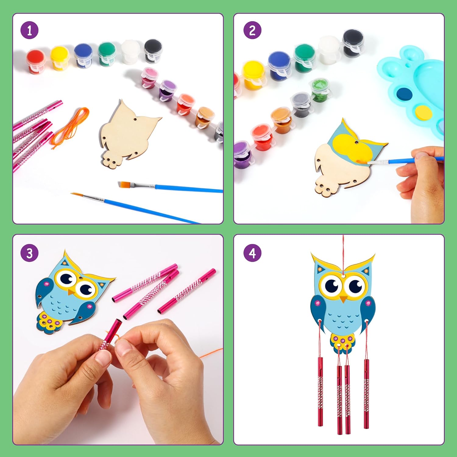 Thumbnail 4 de Byncceh Activité Manuelle Enfant – Kit Bois 2 Maisons d’Oiseaux à peindre