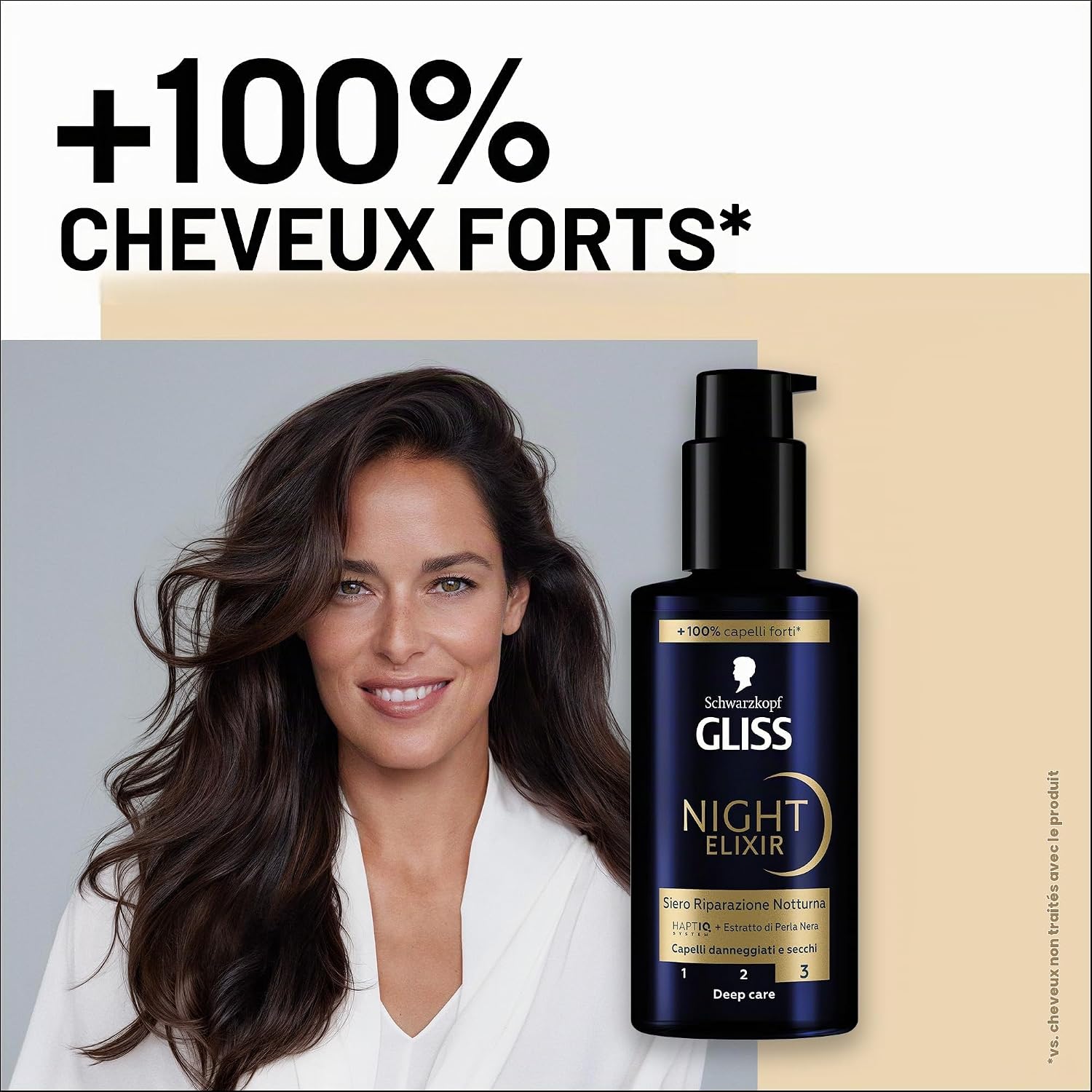 Detalle de Schwarzkopf Gliss Night Elixir nachtserum 100 ml met HAPTIQ en zwarteparelextract