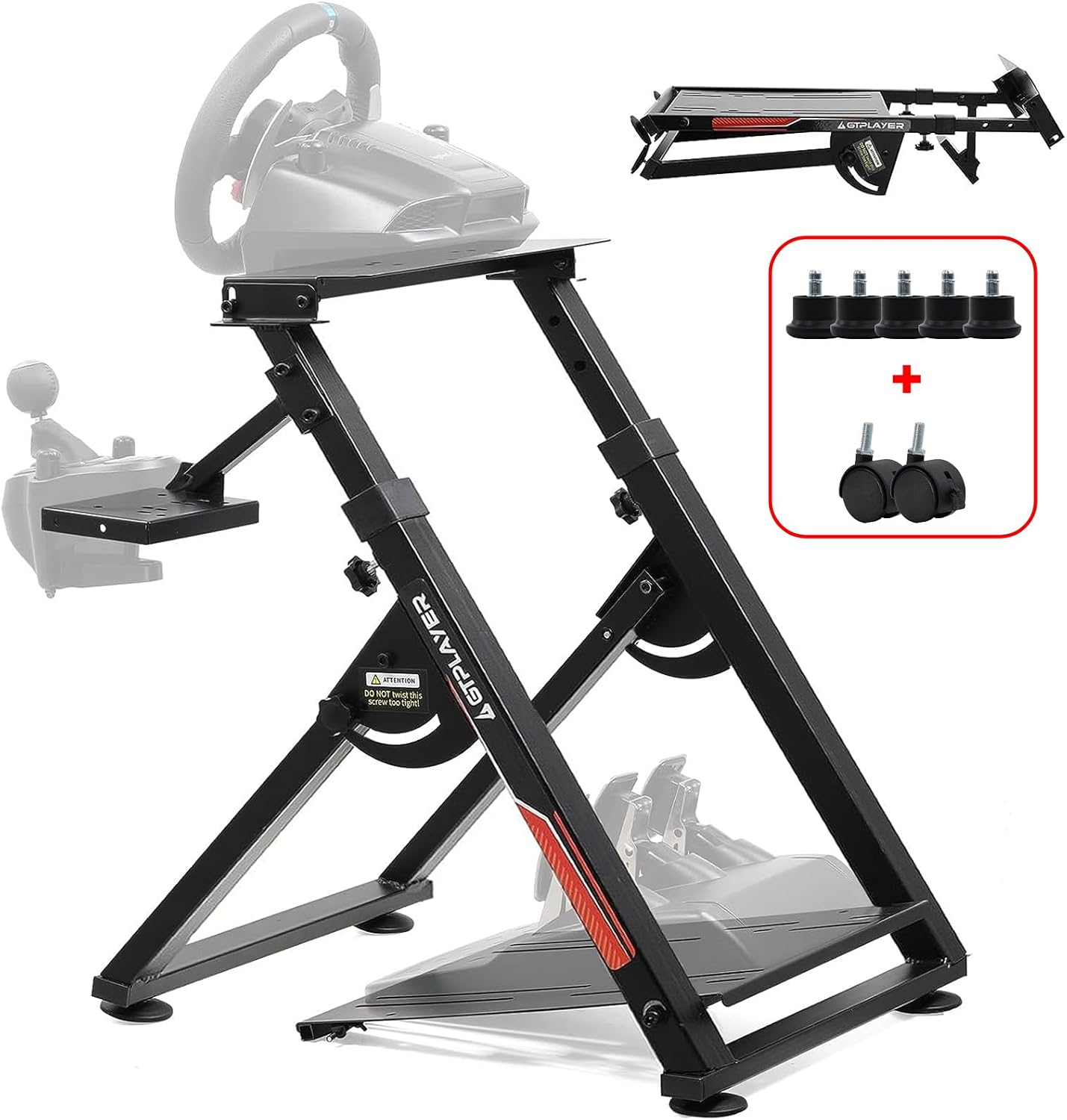 Detalle de GTPLAYER DF-GT-S04 Steering Wheel Stand with Adjustable Height and Tilt