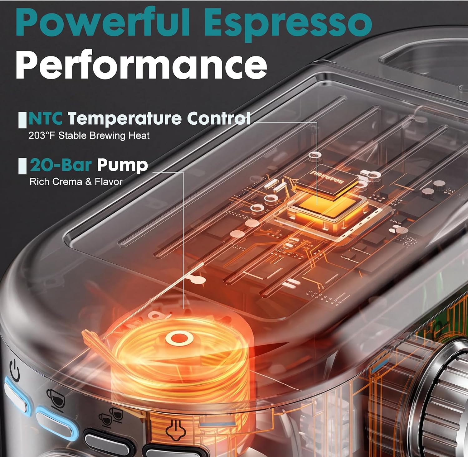 Detalle de OLIXIS Espresso Machine, Stainless Steel
