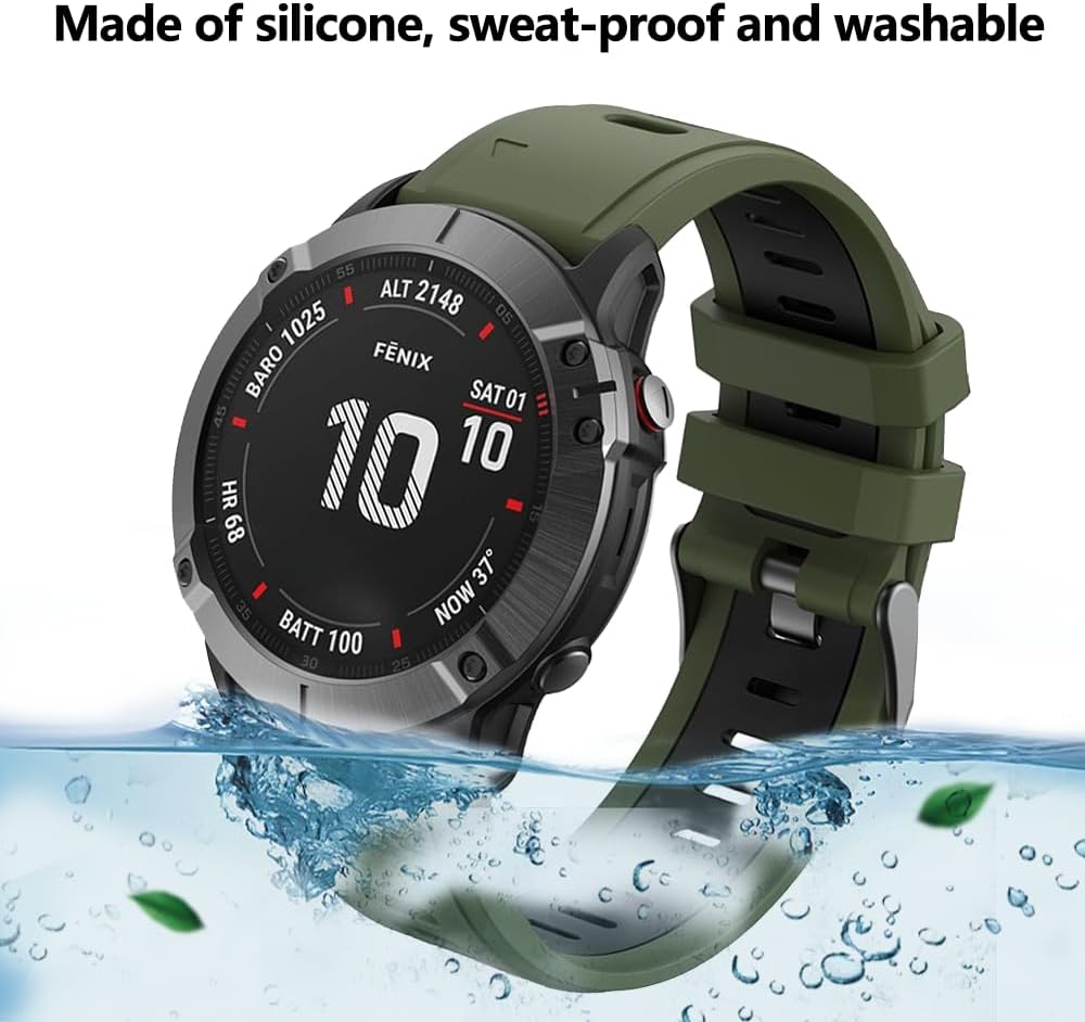 Thumbnail 5 de FiiMoo 22mm Silicone Replacement Strap for Garmin Descent G2/G1, Fēnix 8 47mm, Tactix 8 47mm and more