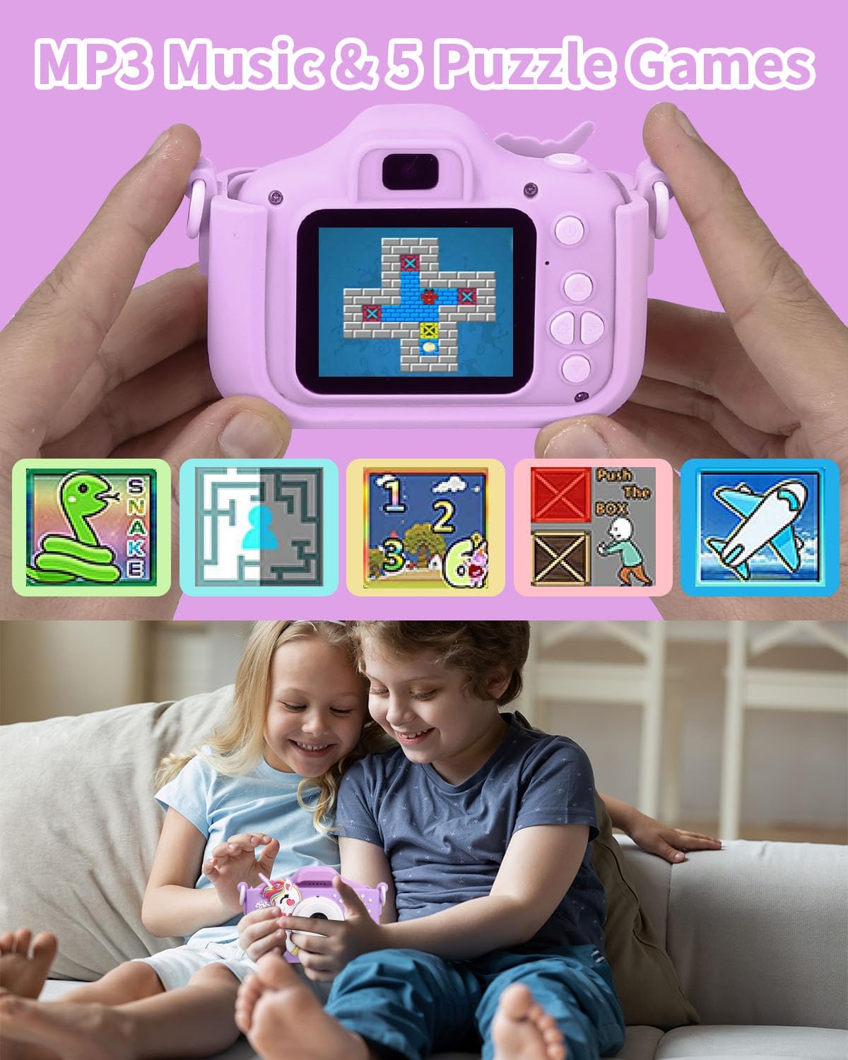 Thumbnail 5 de Azyvum Macchina Fotografica Bambini con schermo da 2” ricaricabile e scheda 64GB (1080P HD)