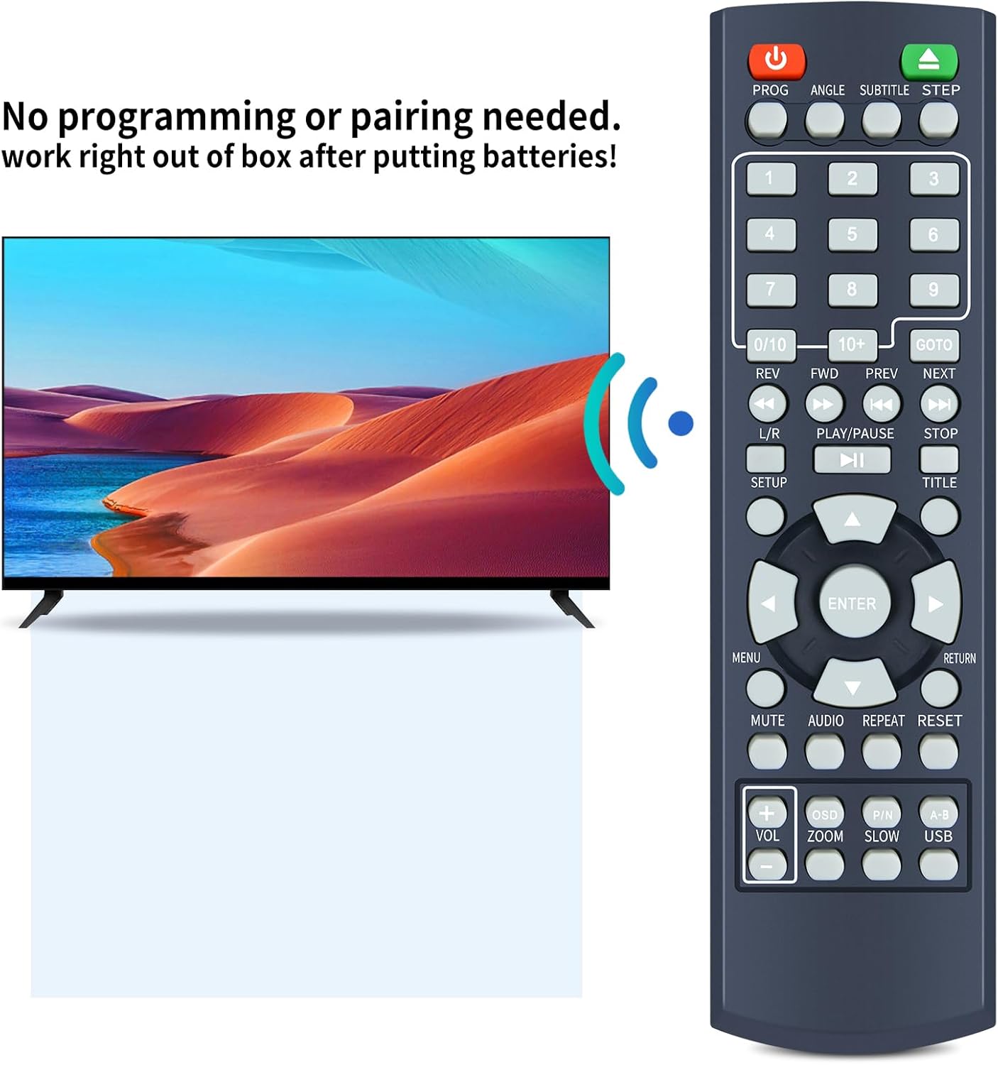 Thumbnail 4 de TCNOUMT Replacement Remote for ONN TV XL-6046